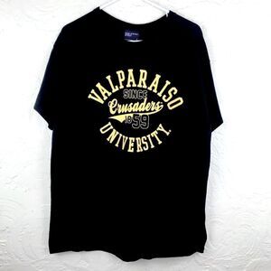 Valparaiso University Crusaders Black with yellow Script T-shirt